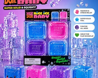 Nee Doh Nice Ice Baby Squishy Cube Stress Relief Fidget Toy Kids Gift Fun