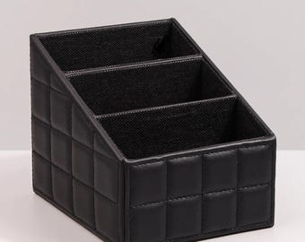 Personalized Desk Organizer, Makeup Brush Storage, 3-Grid Remote Organizer