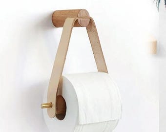 Personalized Wooden Paper Towel Holder, Handmade Rustic Bathroom Tissue Rack, Farmhouse Kitchen Towel Organizer