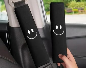 Seat Belt Shoulder Cover Smiley Face Soft Car Strap Cushion Pad