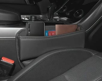Personalized Leather Car Seat Gap Organizer | Luxury Console Gap Filler Storage Accessory