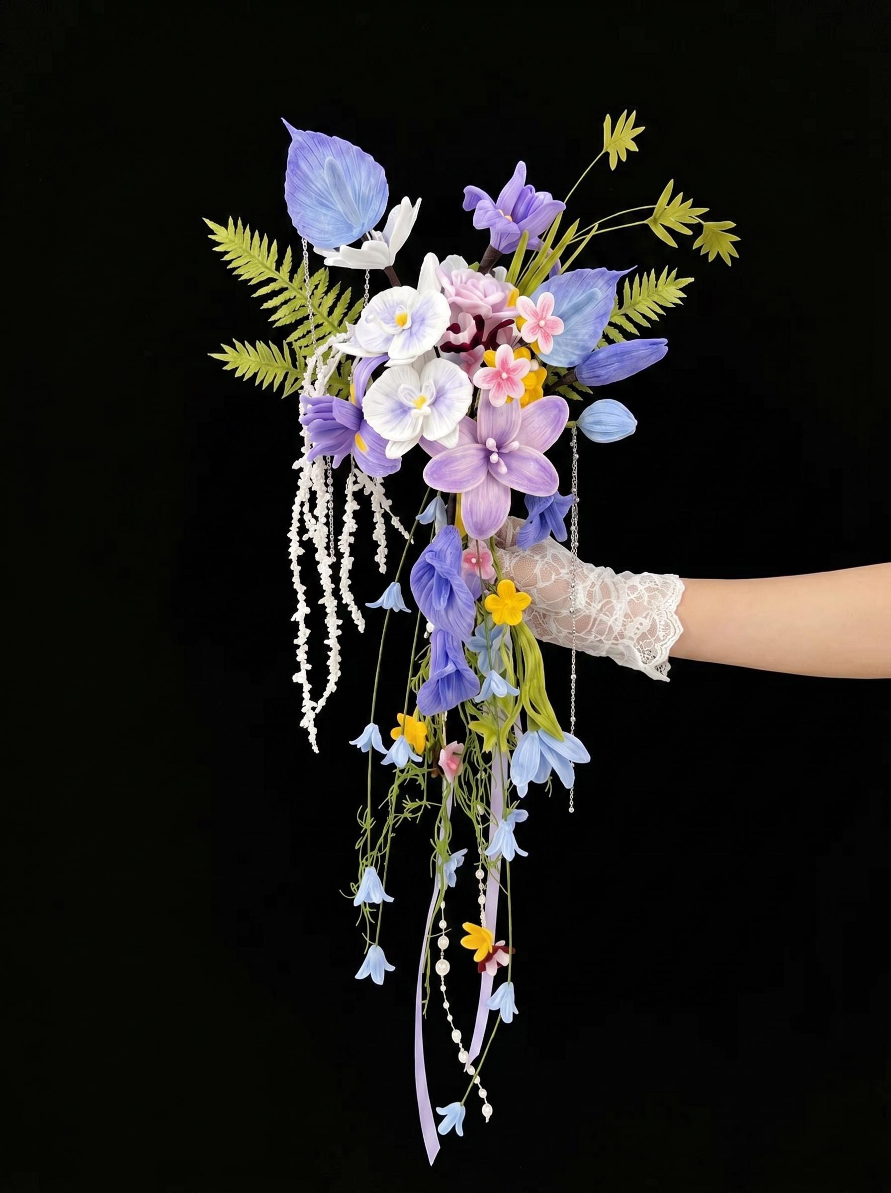 Purple Wedding Bouquet, Handmade Preserved Flowers, Bridal Shower Gift, Wedding Favors