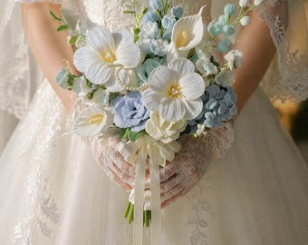 Handgemachter Hochzeitsstrauß, Pfeifenputzer Blumen, Hochzeit Strauß, Brautparty Geschenk