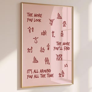 Olivia Dean Lyrics Art Print RÖTT och ROSA | Ju mer du ser citat | Citataffisch | Digital nedladdning, vertikal affisch