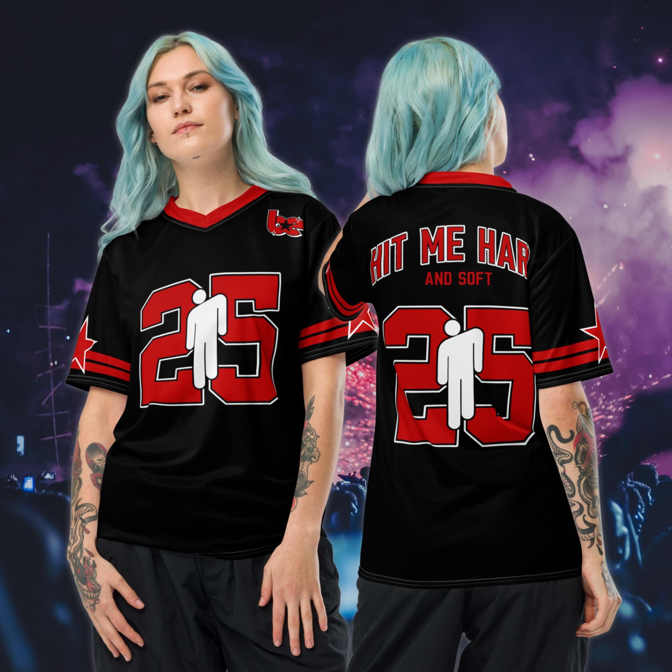 【。】Billie Eilish Red and Black Jersey Billie Eilish Basketball Jersey | Billie Eilish Red/Black Jersey