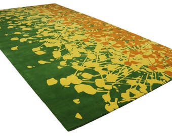 Hand-Tufted Wool Viscose Rug: Abstract Expressionist Splatter Art (Made to Order)