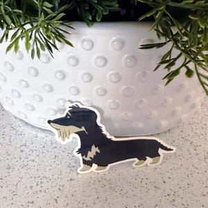 Black & Tan Wirehaired Dachshund Vinyl Sticker – 3&quot; Cute Doxie Design, Wiener Dog Gift, Adorable Dog Lover Sticker