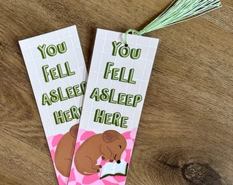 Dachshund Bookmark: Laminated Dog Lover Gift (With or Without Tassel)