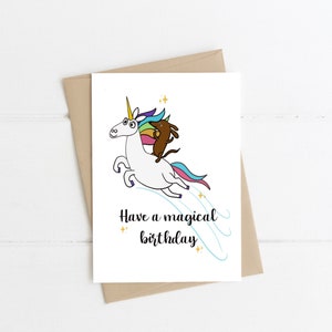 Dackel Geburtstagskarte, Haben Sie einen magischen Geburtstag, Doxie Geburtstagskarte, Grußkarte, Lustige Hundekarte, Einhorn Dackel Illustration