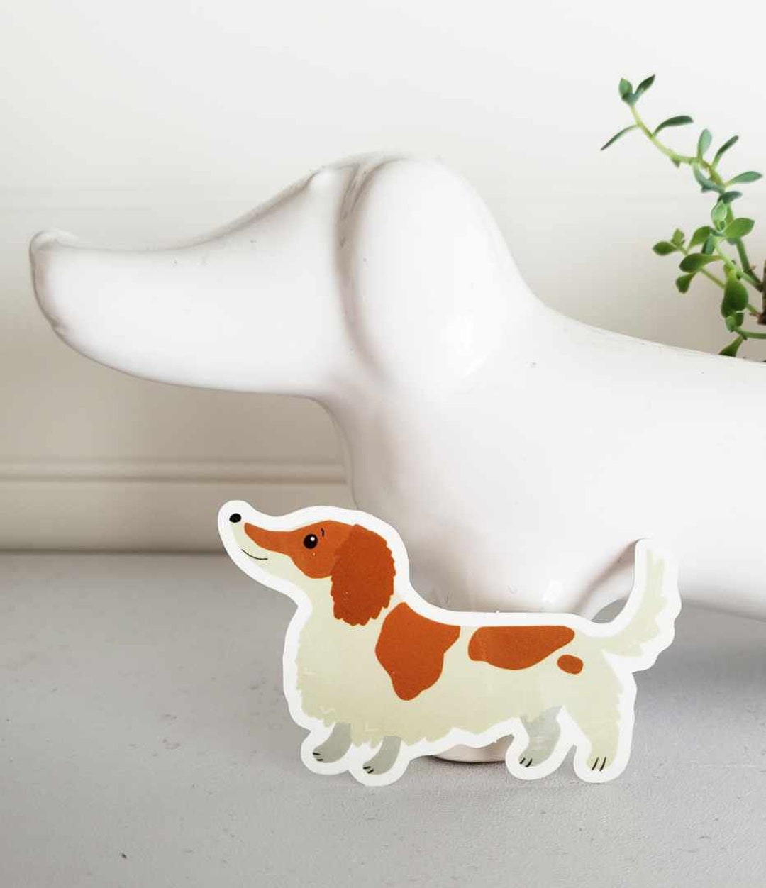 Dachshund Vinyl Sticker 3 Tan/red and White Piebald Etsy
