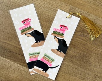 Handmade Dachshund Bookmark: Laminated Doxie Lover Gift
