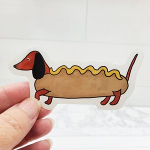 Dackel Vinyl Aufkleber, 3", Franks a lot Aufkleber, Roter Dackel,,wiener Hund, Dackel Aufkleber vinyl, doxie cute sticker