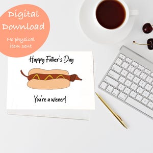 Cartão de Dia dos Pais, Você é um cachorro salsicha Wiener Dachshund Cartão de felicitações para download, salsicha, arte de salsicha Doxie