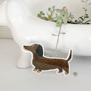 Wirehaired Dackel Aufkleber, 2.5", Wild Boar CUTE Wire Haired Coat Dackel, Dackel Aufkleber Vinyl, Dackel Aufkleber