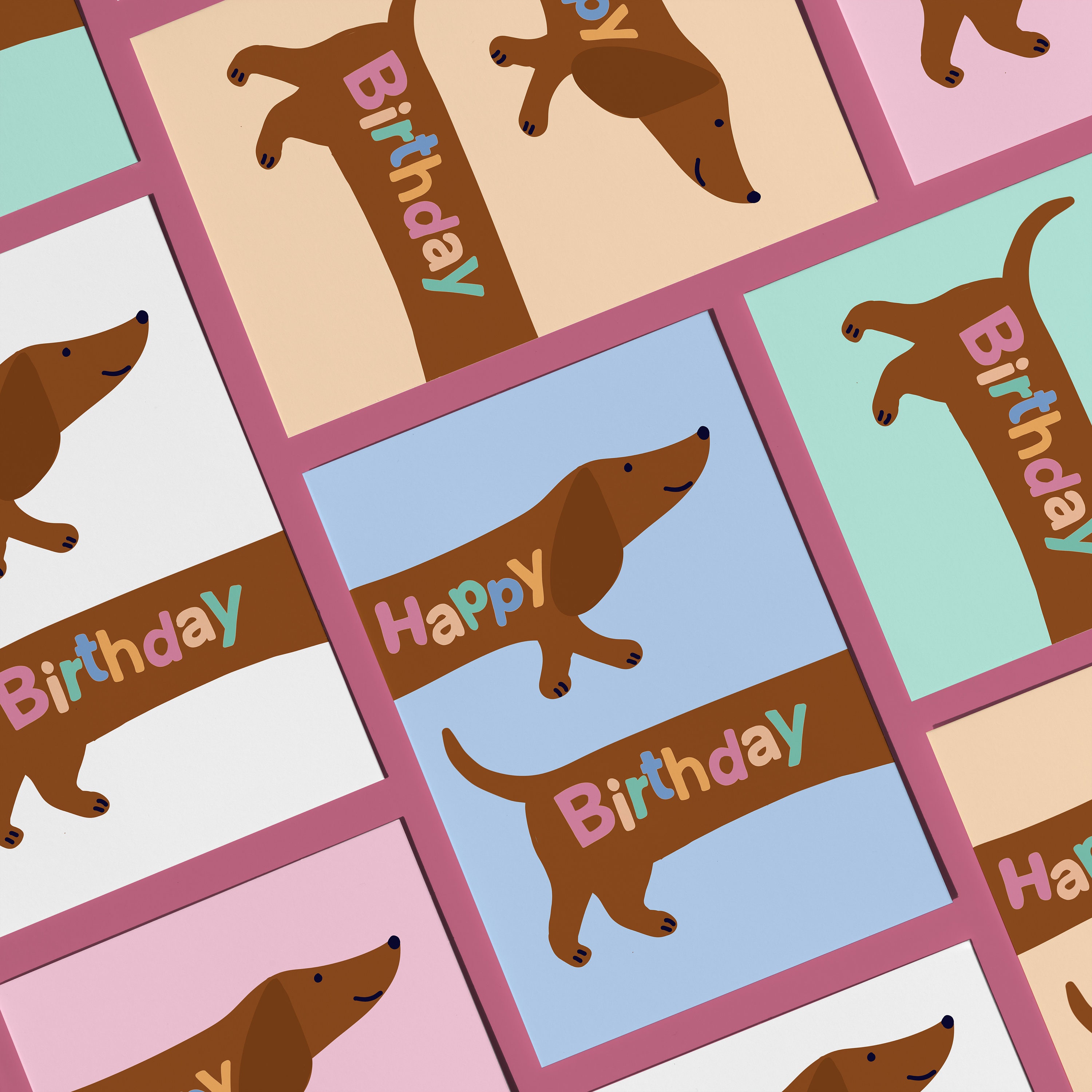 Dachshund Birthday Card: Funny Sausage Dog Illustration - Etsy