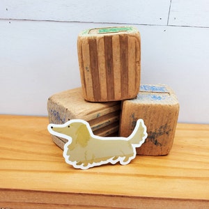 Dackel Vinyl-Aufkleber, 7,5 cm, Langhaar Dachshund, Dackel, Dackel Aufkleber, Dackel Aufkleber, niedliches Aufkleber, Dackel Art