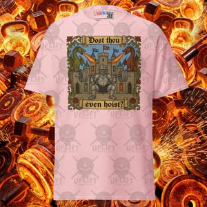 Dost Thou Even Hoist Cartoon Knight Shirt Medieval Dragon Castle Gym Tee, Funny Workout Lifting Apparel Bodybuilding Fitness Shirt