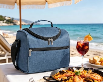 Bolsa isotérmica para el almuerzo, bolsa térmica de papel de aluminio grueso, bolsa impermeable de tela Oxford para la oficina, picnic y actividades al aire libre.
