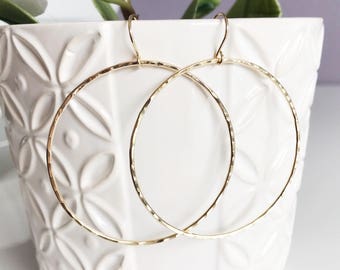 Earrings Elle - Infinity hoop earrings - round hoop earrings - textured hoop earrings (E249)