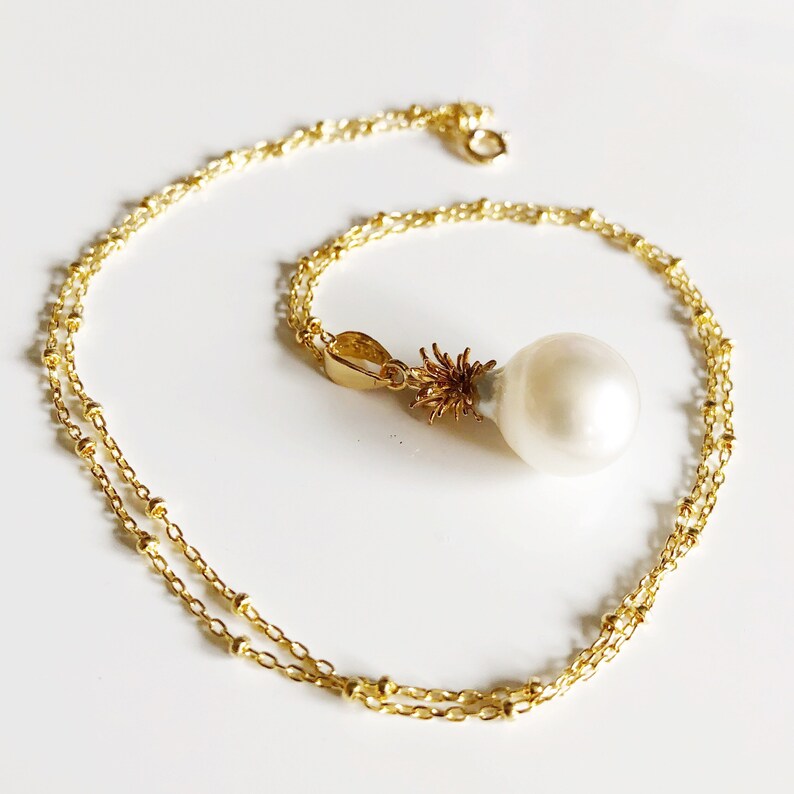 Pineapple Pearl Necklace South Sea Pearl Necklace South Etsy