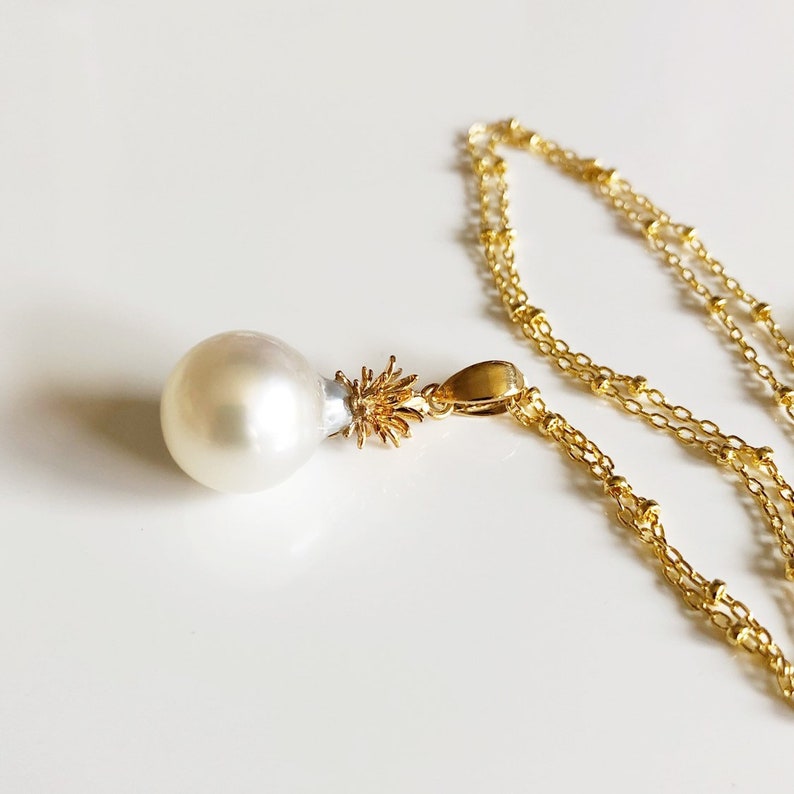 Pineapple Pearl Necklace South Sea Pearl Necklace South Etsy