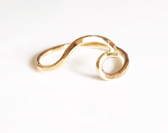 Handmade Gold Filled Wave Ring - Beach Jewelry