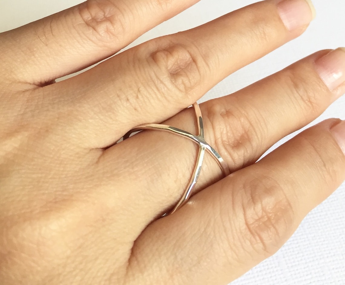 Infinity Ring X Ring Stacking Ring Sterling Silver | Etsy