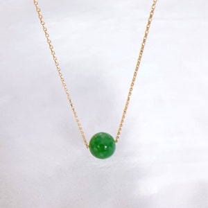Necklace KEA - round jade bead necklace - jade necklace (E437)