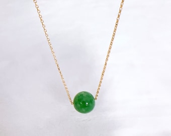 Necklace KEA - round jade bead necklace - jade necklace (E437)