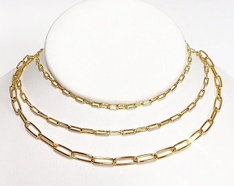 Necklace ARIELLA - links chain necklace - paper clip chain necklace (N338)