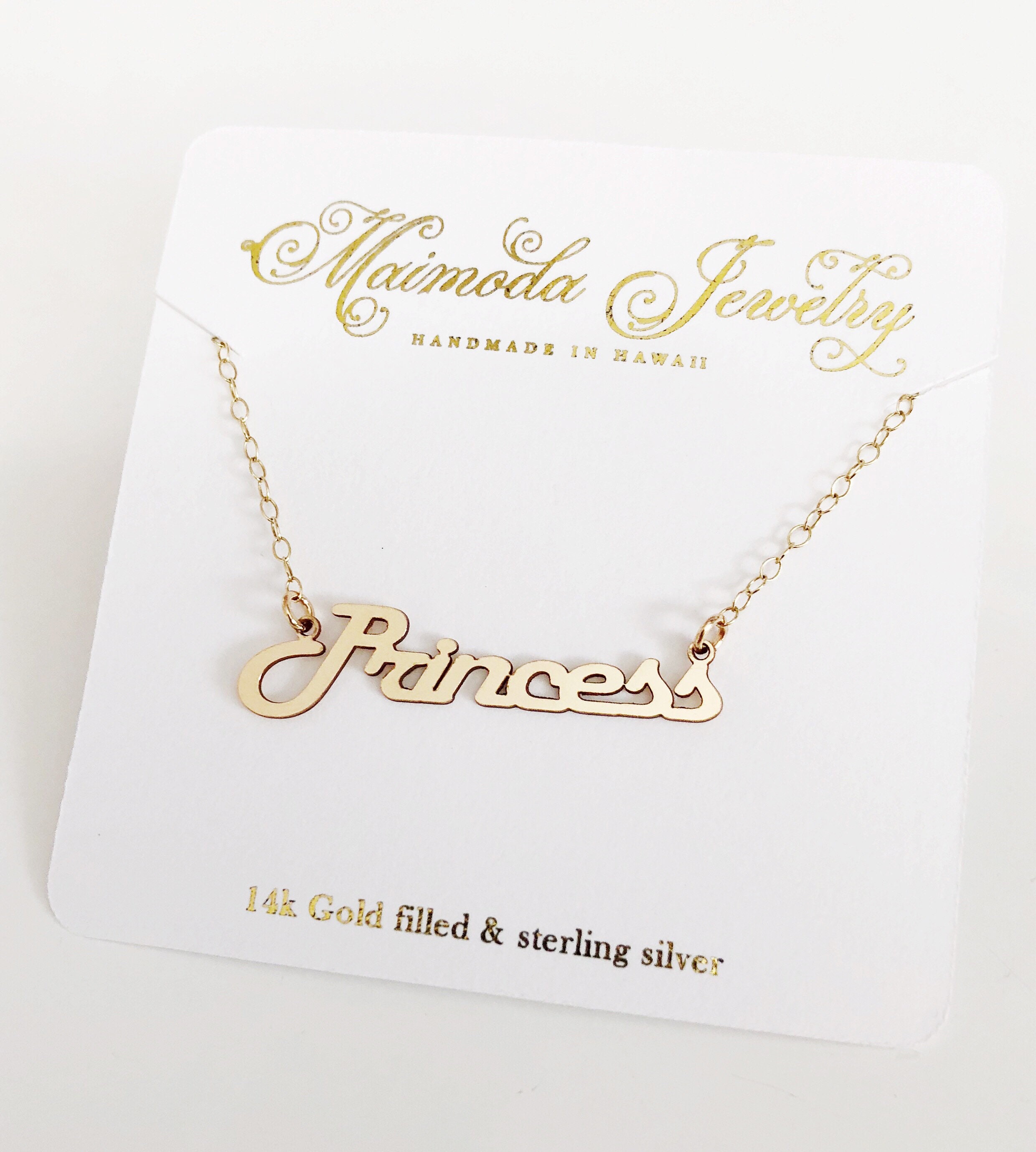 PRINCESS necklace name necklace nickname necklace Etsy
