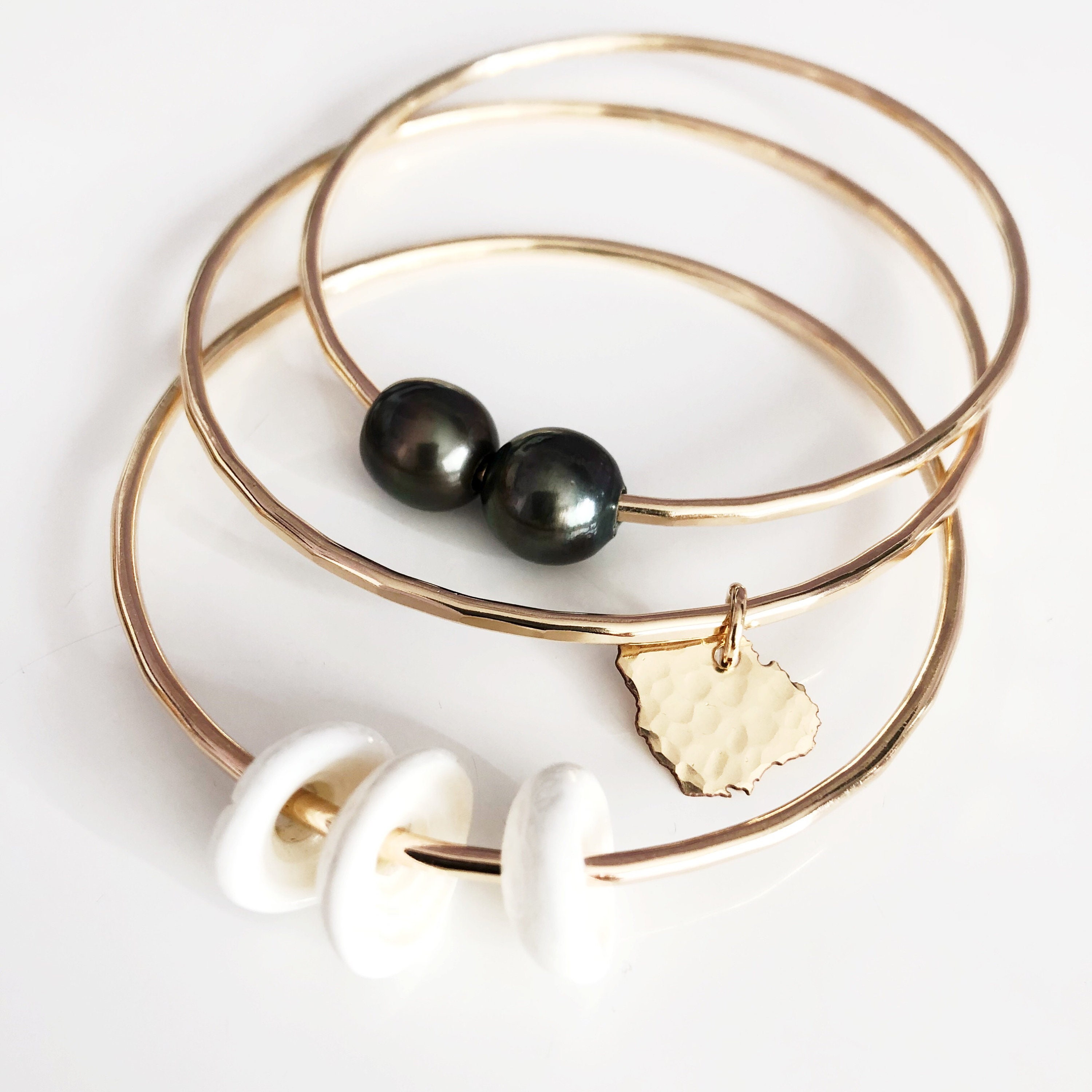 Kauai charm bangle Kauai charm jewelry Hawaiian island Etsy