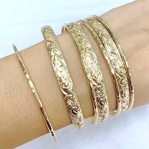 ATHENA bangles set - 6mm heirloom bangles set - 7 days bangles - Hawaiian bangles (B484)