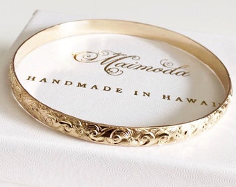 Bangle JASMIN - 6mm heirloom bangle - Hawaiian heirloom bangle (B423)