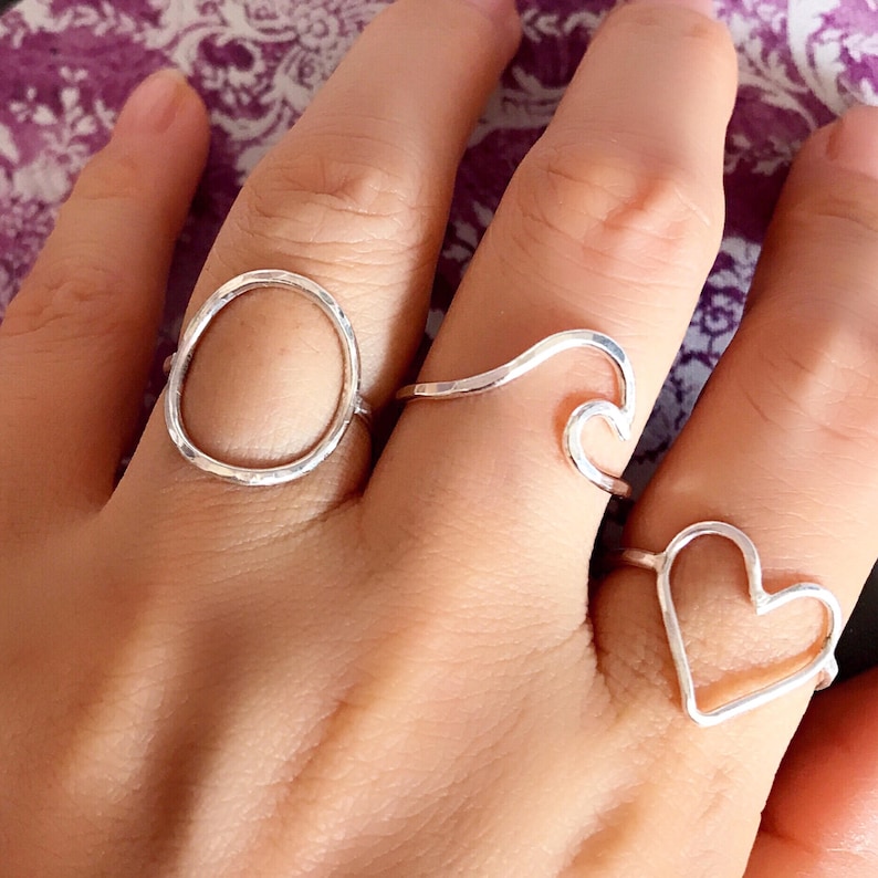 R163 open circle ring eternity ring stacking ring Ring HALO