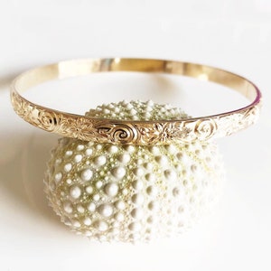 Bangle Jasmin - 5mm heirloom bangle - Hawaiian heirloom bangle - Hawaiian jewelry (B397)