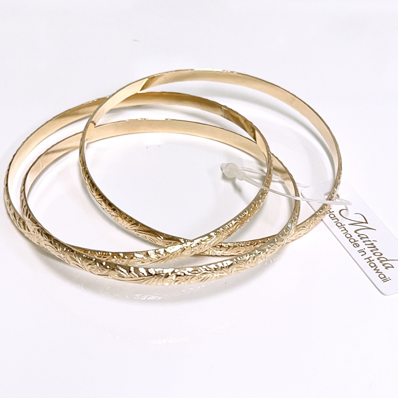 Interlocking Heirloom Bangles: Sterling Silver or Gold Filled, Set of 3 ...