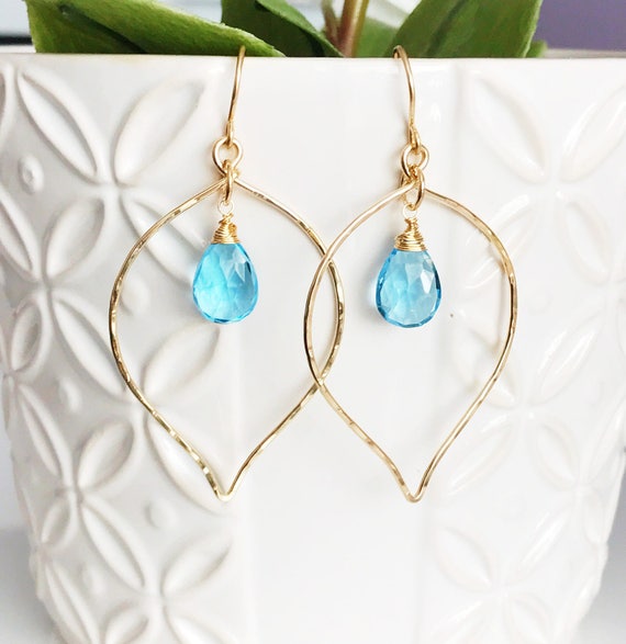 Pear Me Hoops in Chalcedony Pear Me Hoops in Chalcedony