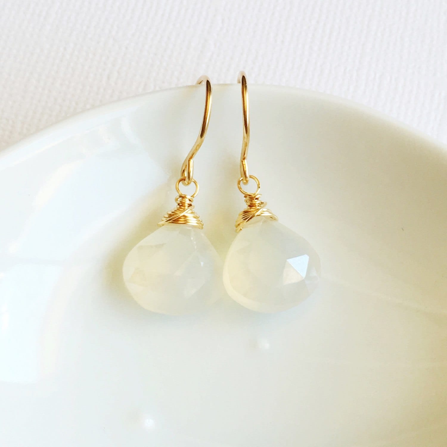 Boucles D'oreilles Clous - Perles De Culture & Calcédoine - Plaqué Or 14K - Rose-Mimosa