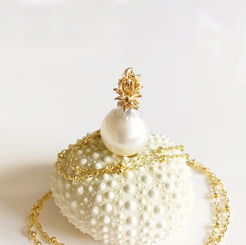 Pineapple Pearl Necklace South Sea Pearl Necklace South Etsy