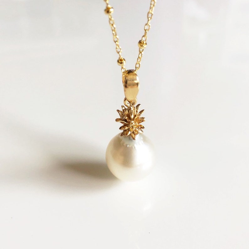 Pineapple Pearl Necklace South Sea Pearl Necklace South Etsy
