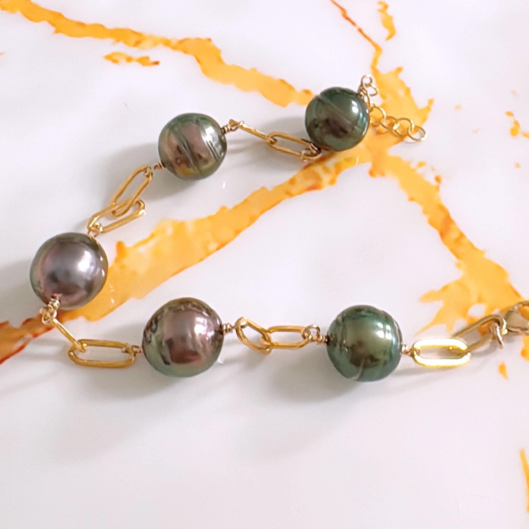 タヒチアンパール グラデーション ネックレス☆Maimoda Jewelry パールメタルMIXネックレス /日本製(ネックレス) | HIROKO