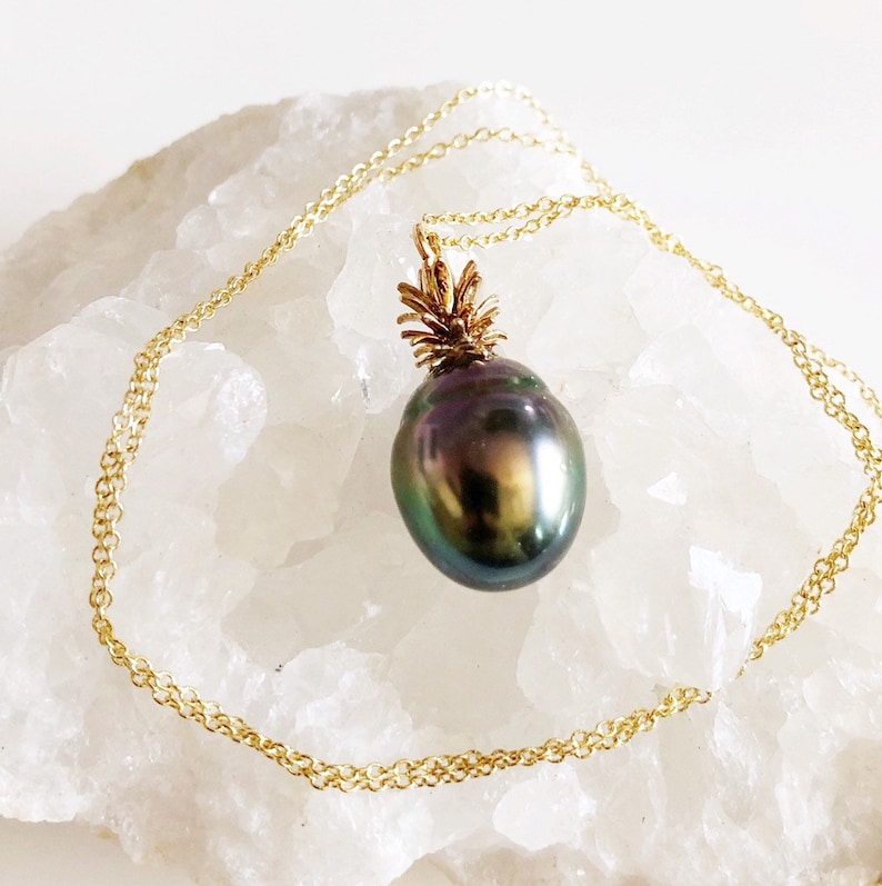 Pineapple tahitian pearl necklace tahitian pearl necklace Etsy