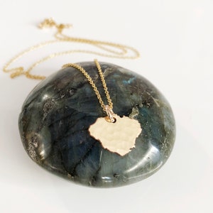 Hammered Kauai Charm Necklace: Sterling Silver Hawaiian Island Jewelry