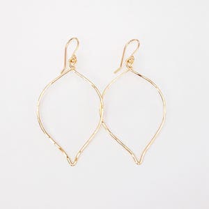 Earrings Tori - Lotus hoop earring - small lotus hoop earring - yoga jewelry - minimalist earrings (E275)