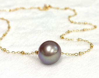 Necklace KEALANI - lavender Edison pearl necklace - floating pearl necklace (N379)