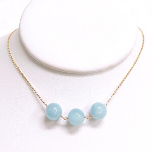 Necklace MADDI - aquamarine necklace - gemstone necklace- March birthstone necklace (N433)