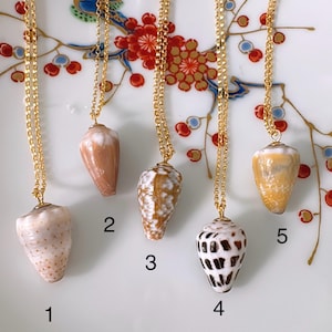 Necklace LEHUA - petite cone shell necklace -  shell necklace