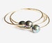 Bangle Leah - Tahitian pearl bangle - Tahitian Pearl bracelet - Tahitian Pearl Bangle - Beach Bangle - Gold filled bangle. (B106) 