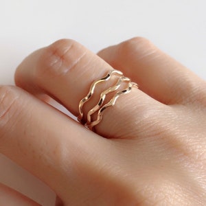 Wavy rings set - wavy stacking rings - stacking rings set (R181)